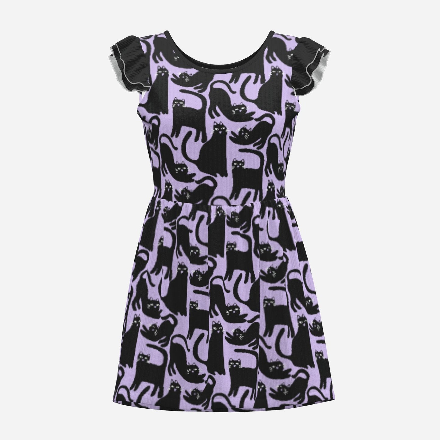 Lavender Cat Chaos Playsuit Dress