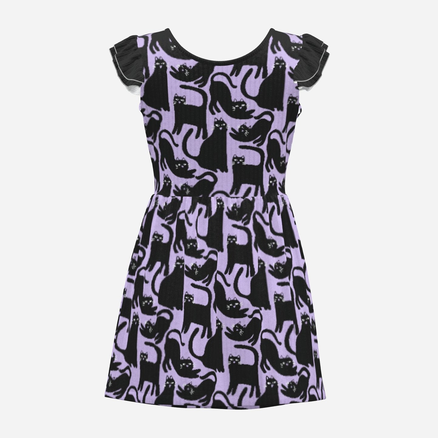 Lavender Cat Chaos Playsuit Dress