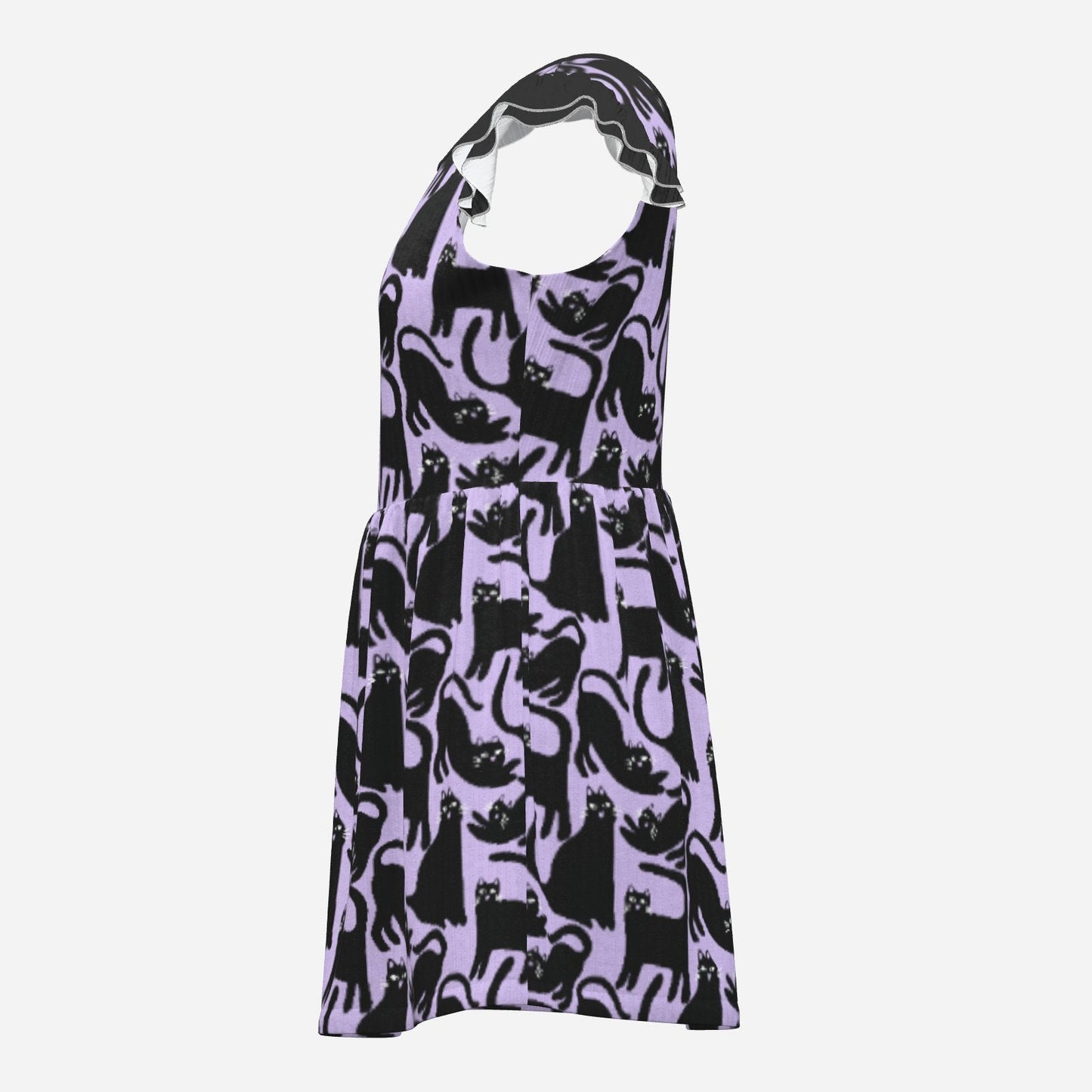 Lavender Cat Chaos Playsuit Dress