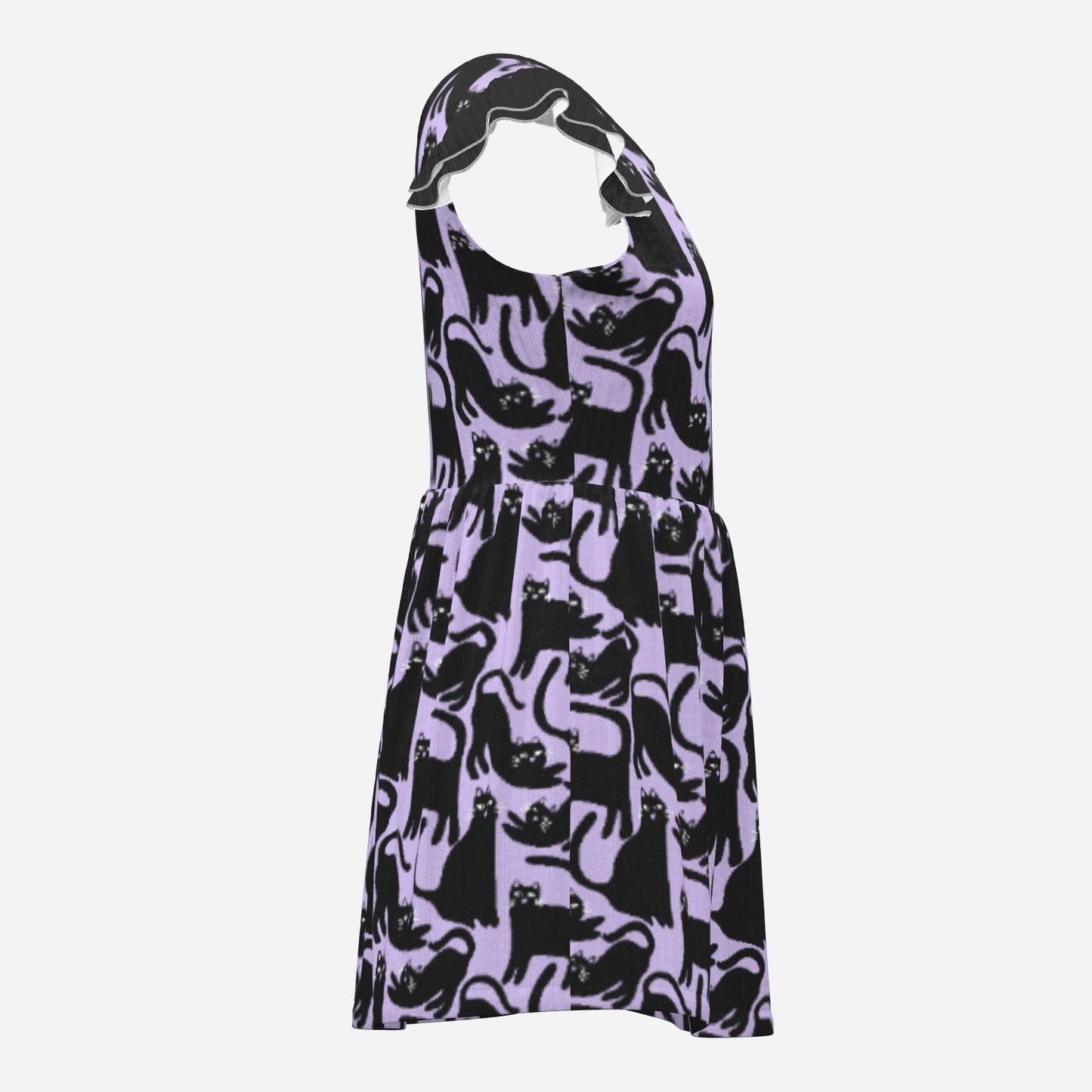 Lavender Cat Chaos Playsuit Dress