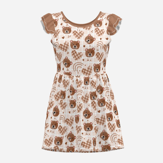 Cinnamon Bear Playsuit CuddleDress | Built-In Brief & Snap Closure