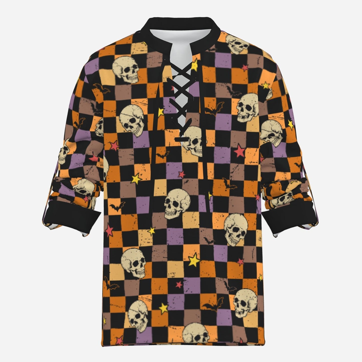 Dead Check Lace-Up Unisex Top