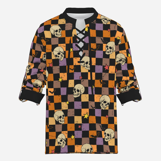 Dead Check Lace-Up Unisex Top