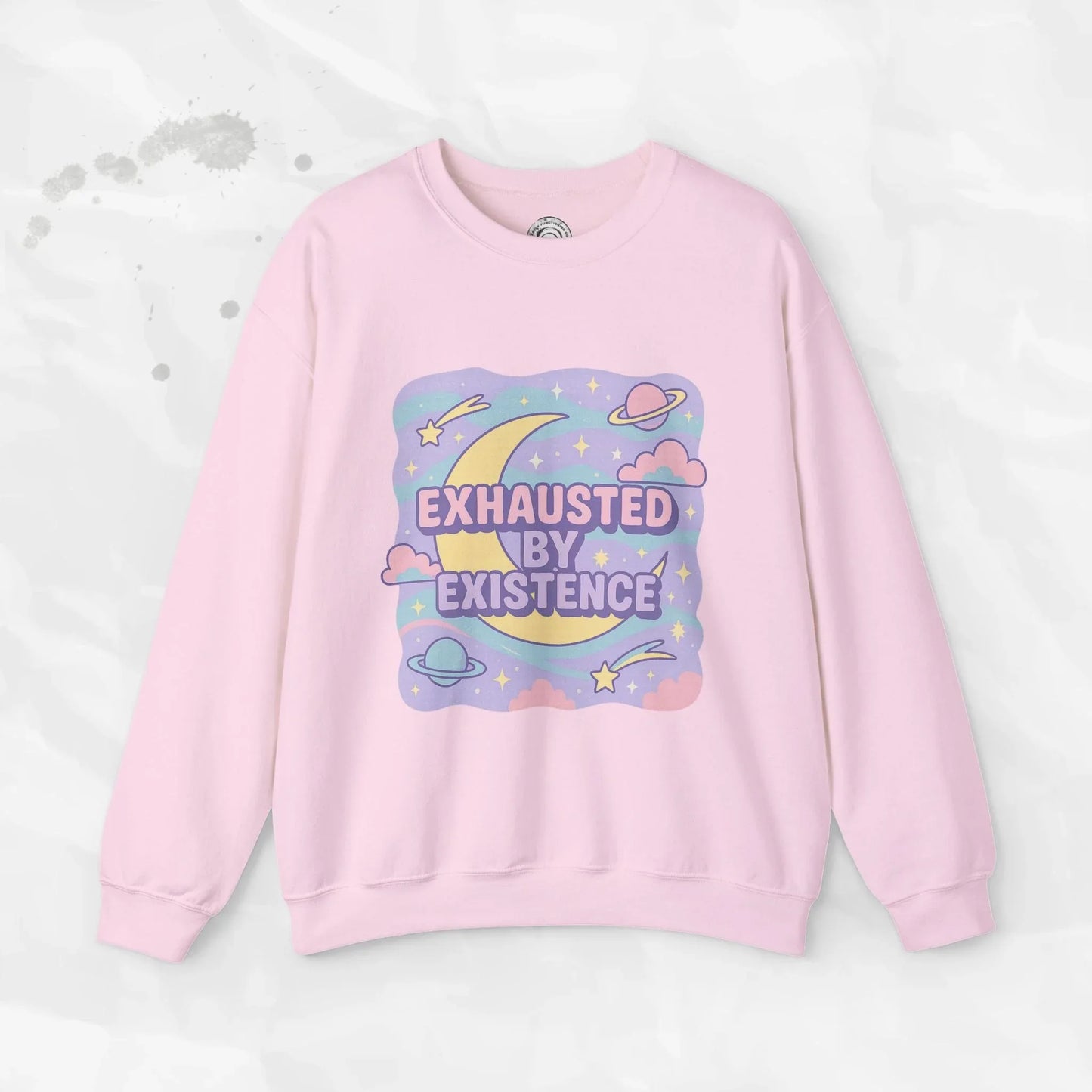 Exhausted by Existence Crew Sweater (Colors) - Puppy's Aesthetics