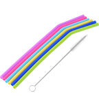 Sippy Sweeties – Reusable Rainbow Silicone Straw Set (6 Pack + Brush)