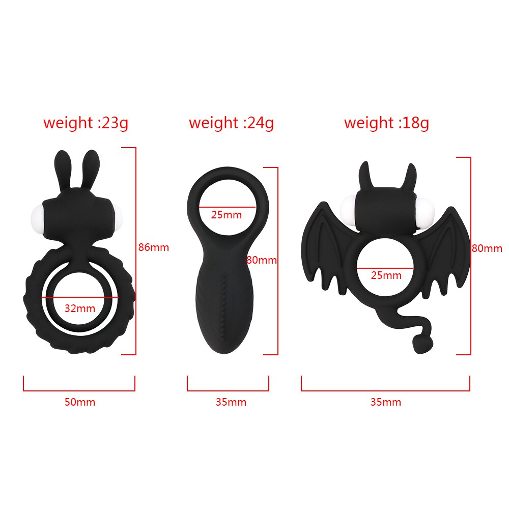 Soft Silicone Devil Wings Dual Vibrating Ring