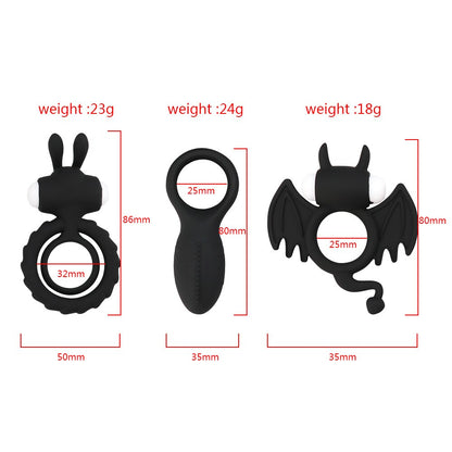 Soft Silicone Devil Wings Dual Vibrating Ring