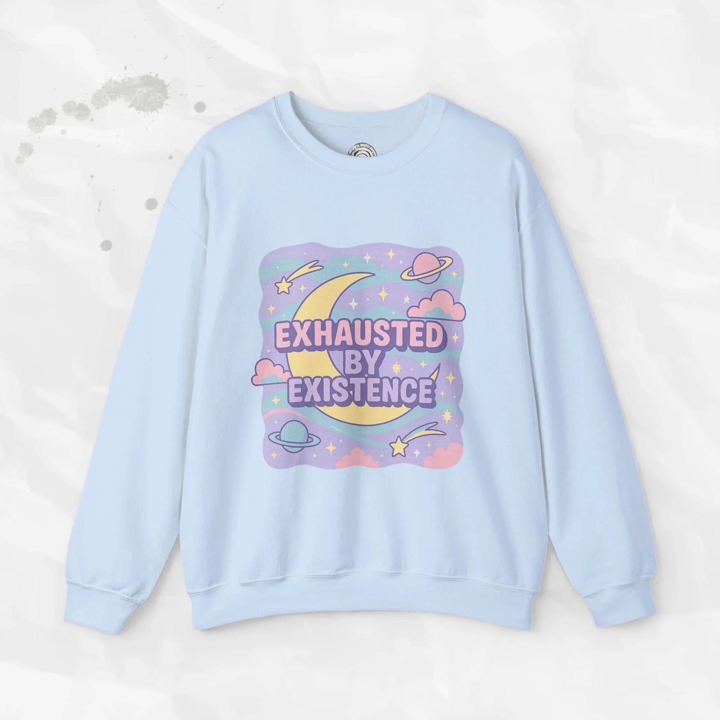 Exhausted by Existence Crew Sweater (Colors) - Puppy's Aesthetics