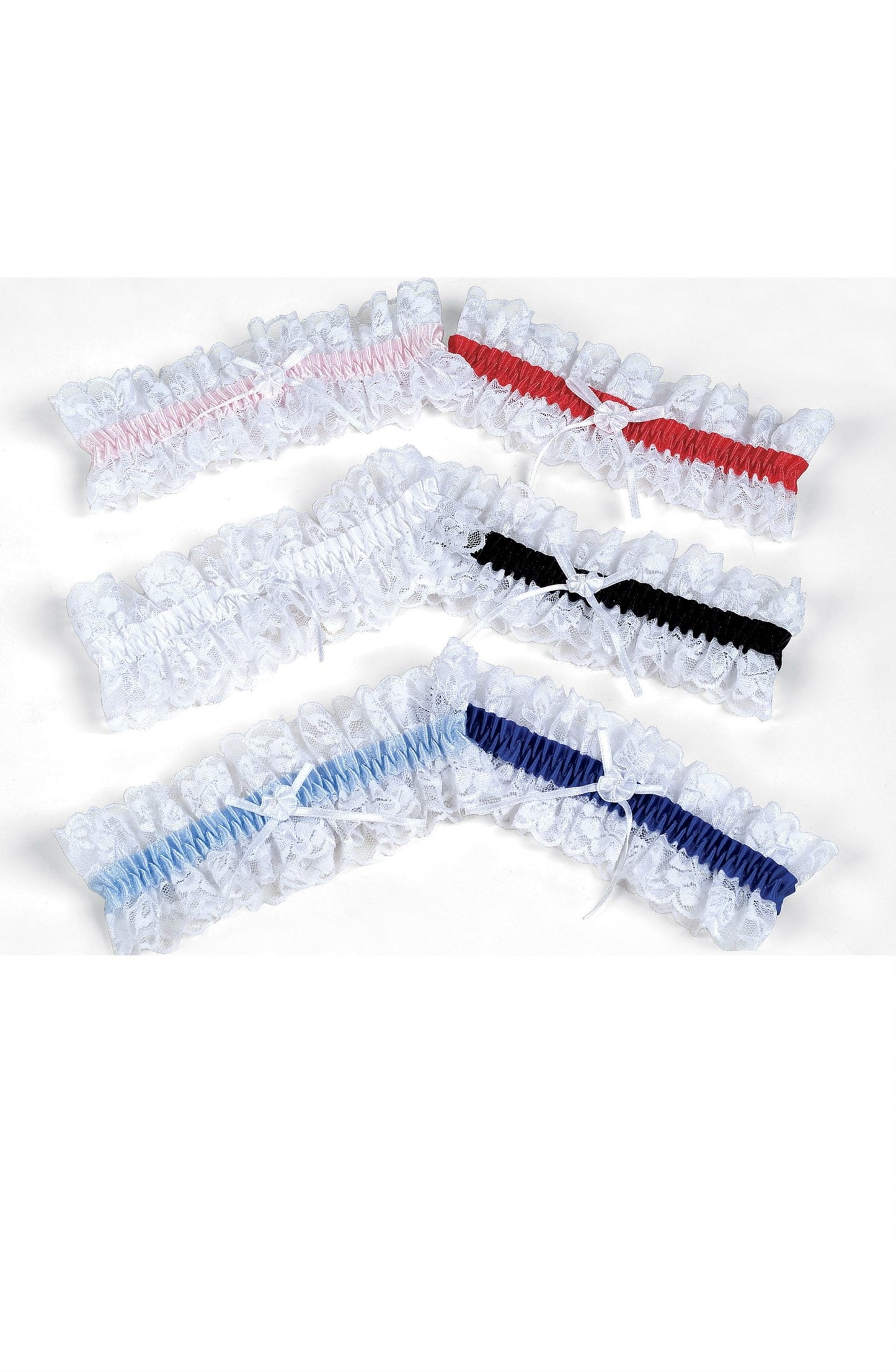 Lacy Pink Satin Trim Garter (Pink)