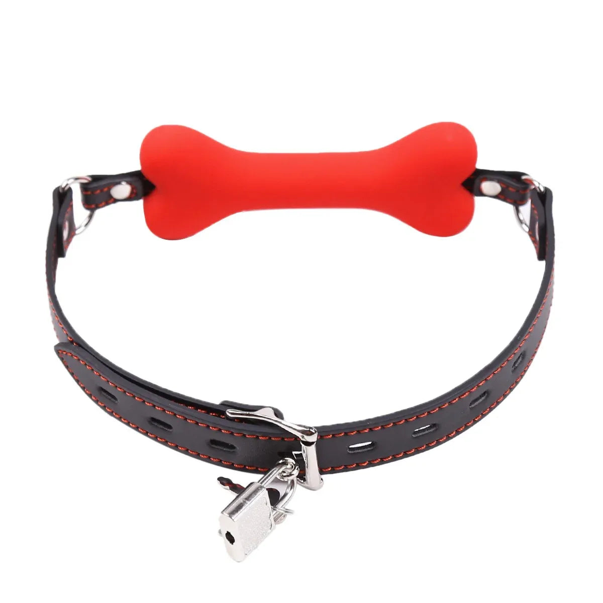 Pup Play Bone Gag w/Lock - Puppy's Aesthetics