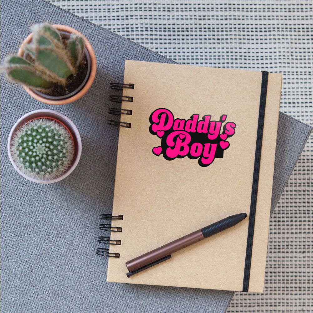 Pink Daddy's Boy Vinyl Sticker - transparent glossy