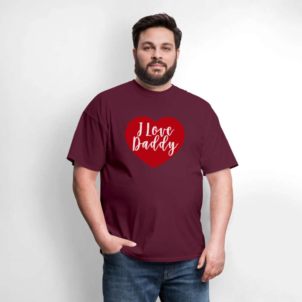 I Love Daddy Unisex Play Tee (Colors) - burgundy