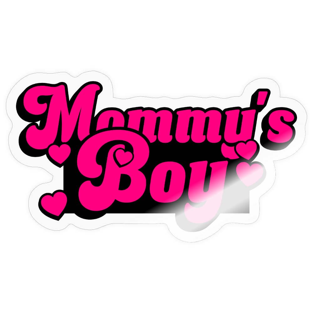 Mommy's Boy Pink Vinyl Sticker - transparent glossy