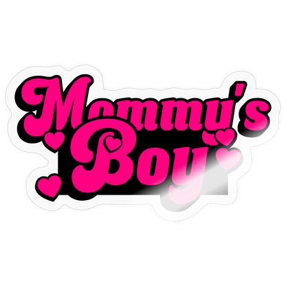 Mommy's Boy Pink Vinyl Sticker - transparent glossy