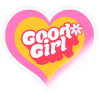 Retro Good Girl Heart Vinyl Sticker - transparent glossy