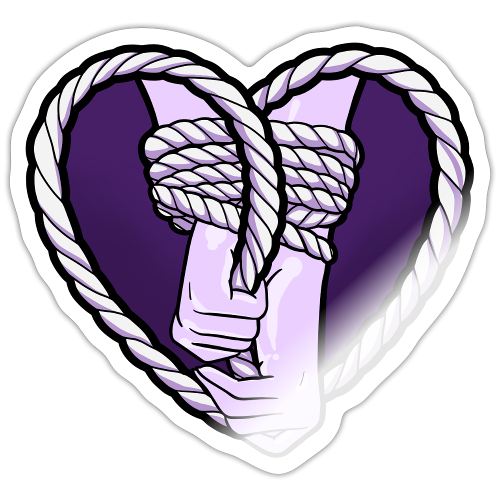 Heartbound Rope Bunny Vinyl Sticker - white glossy