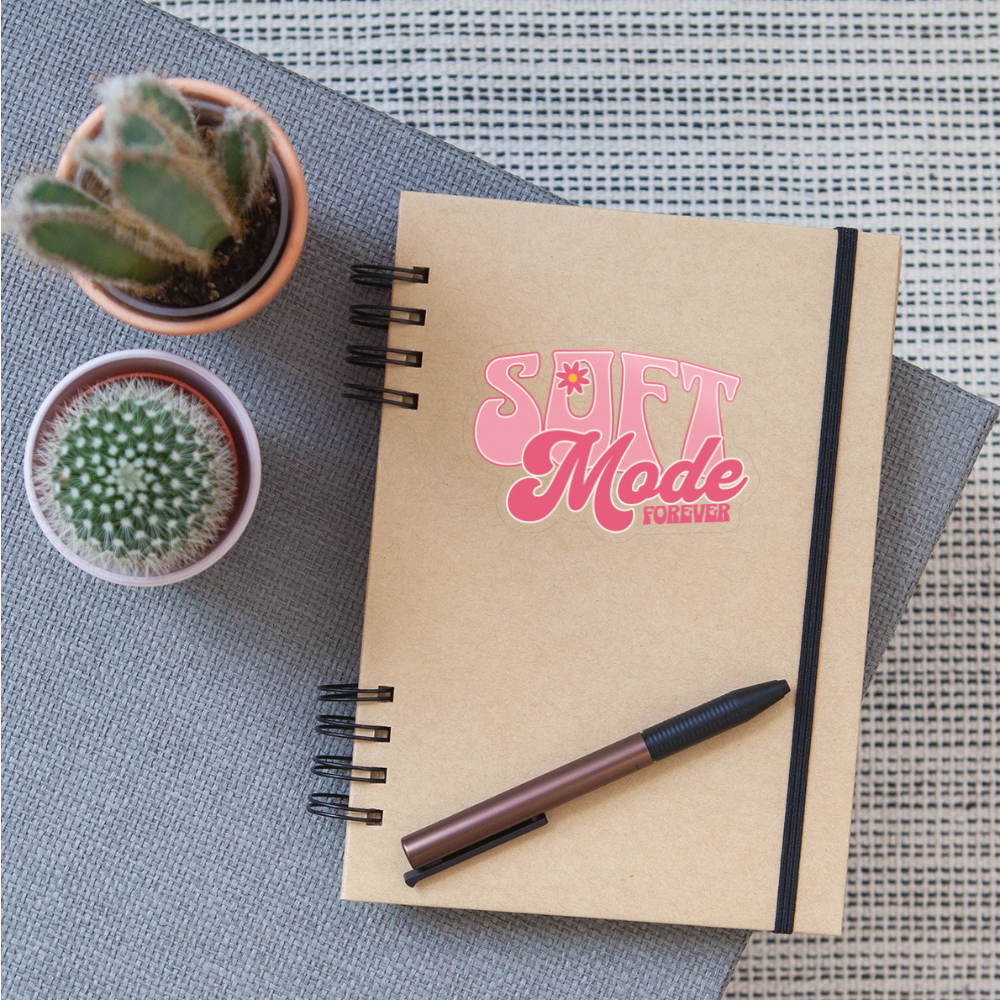 Soft Mode Forever Pastel Vinyl Sticker - transparent glossy