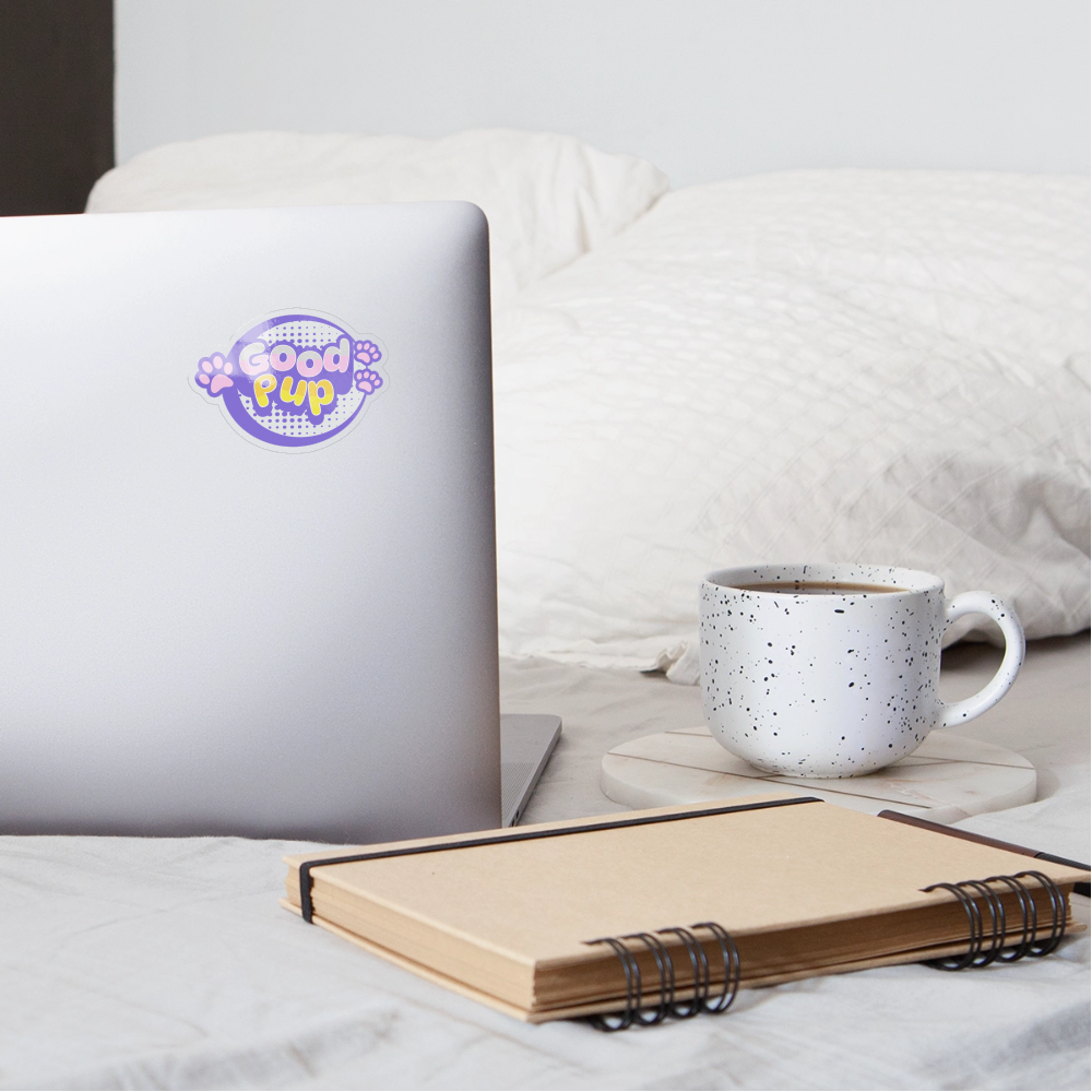 Good Pup Cute Vinyl  Sticker - transparent glossy