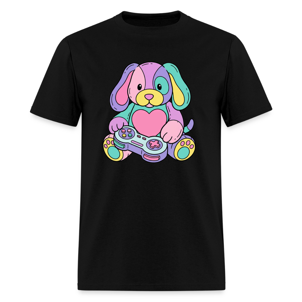Gamer Pup Plushie Unisex Play Tee - black