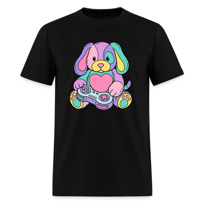 Gamer Pup Plushie Unisex Play Tee - black
