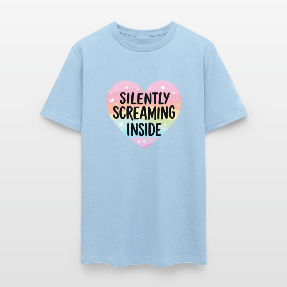 Silently Screaming Unisex Play Tee - powder blue