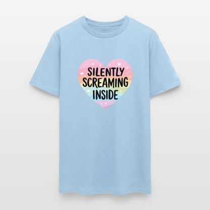 Silently Screaming Unisex Play Tee - powder blue