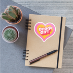 Retro Good Girl Heart Vinyl Sticker - white glossy