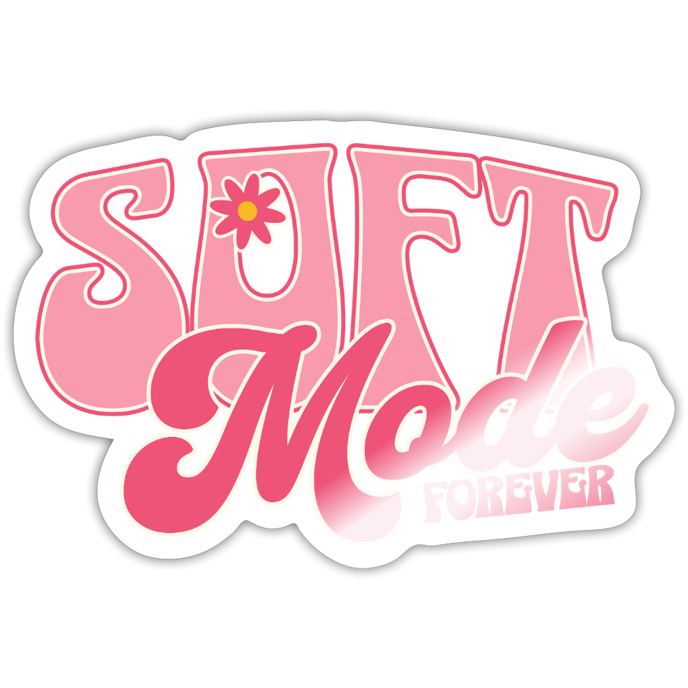 Soft Mode Forever Pastel Vinyl Sticker - white glossy