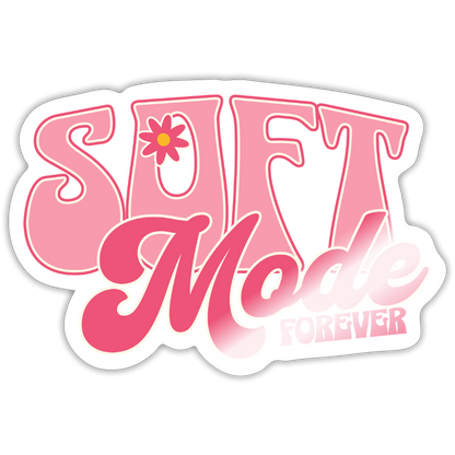 Soft Mode Forever Pastel Vinyl Sticker - white glossy