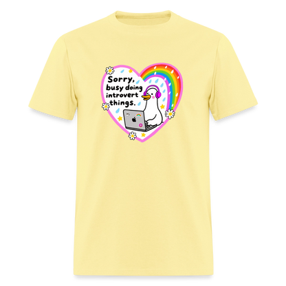 Introvert Things Unisex Play Tee - cornsilk