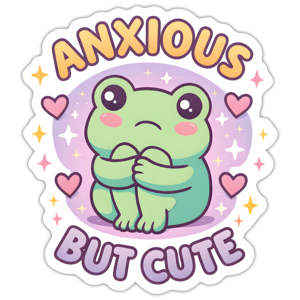 Anxious But Cute Sticker - white matte