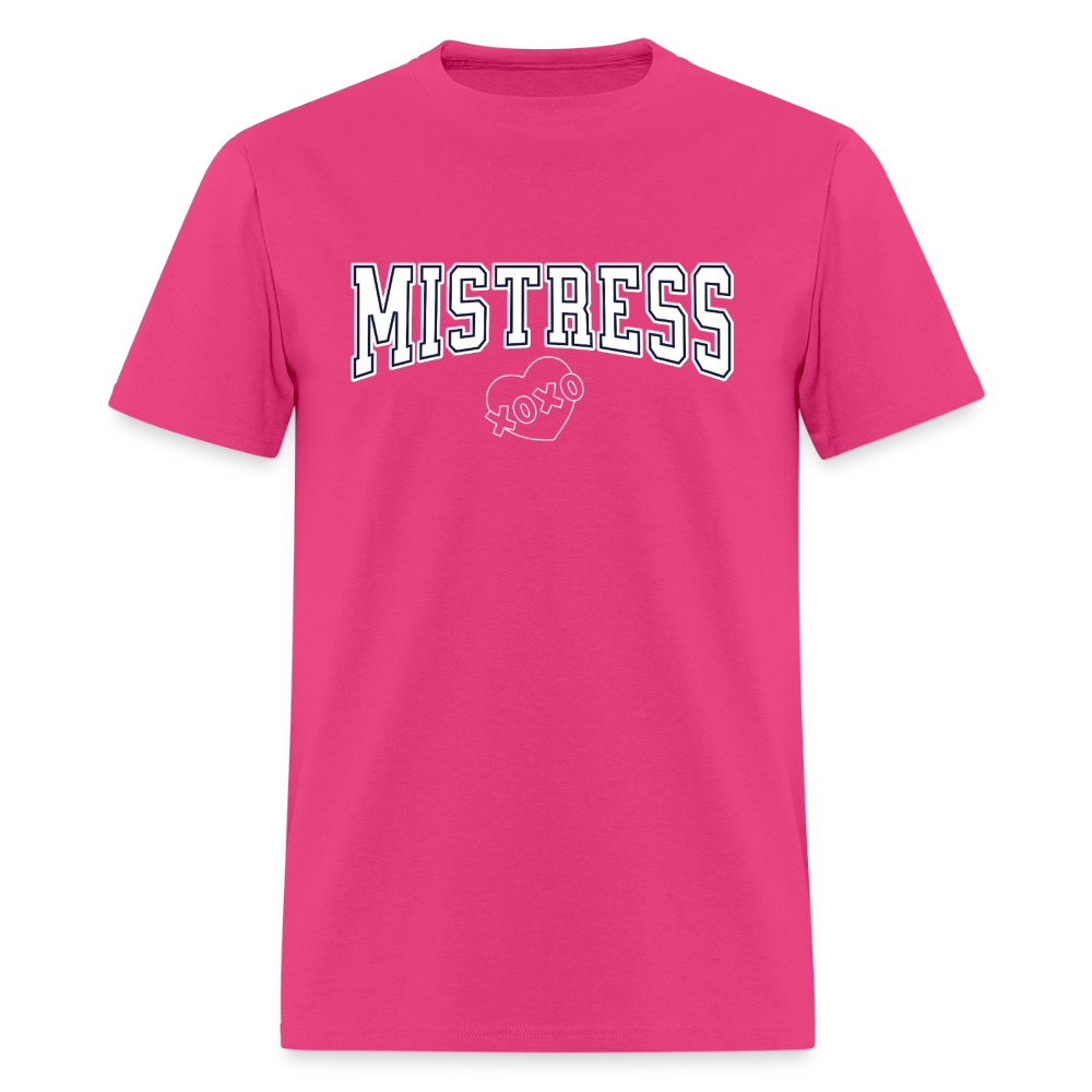 Mistress Varsity Unisex Play Tee (Colors) - fuchsia