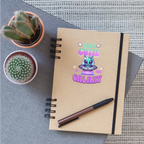 Best Cutie Galaxy Alien Vinyl Sticker - transparent glossy