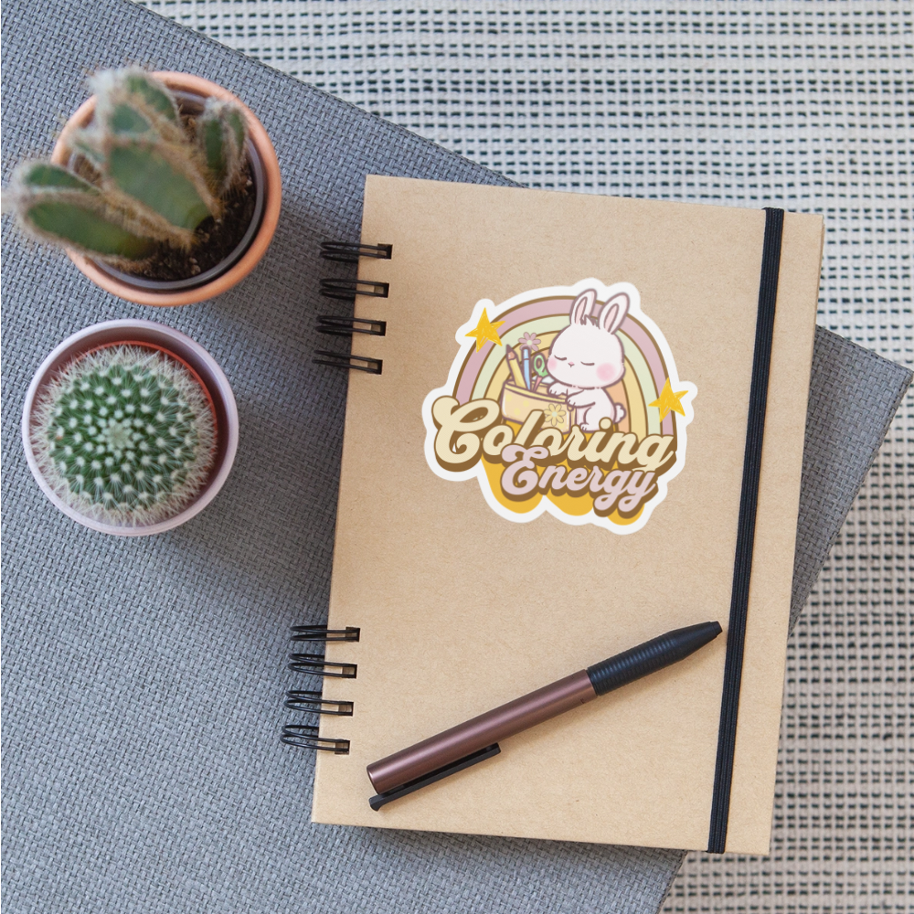 Coloring Energy BunBun Vinyl Sticker - white matte