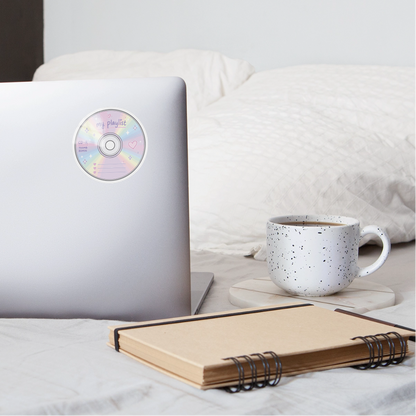 Y2K My Playlist CD Sticker - white glossy