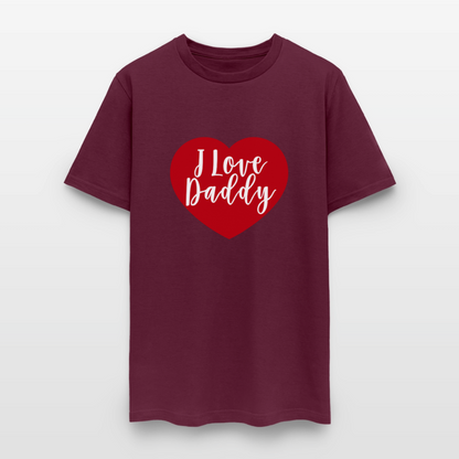 I Love Daddy Unisex Play Tee (Colors) - burgundy