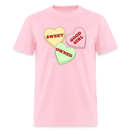 Candy Hearts Unisex Play Tee (Colors) - pink