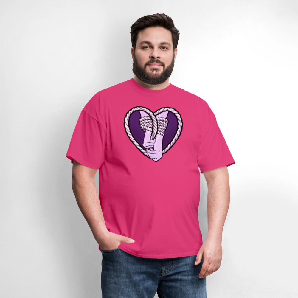 Heartbound Rope Bunny  Unisex Play Tee - fuchsia