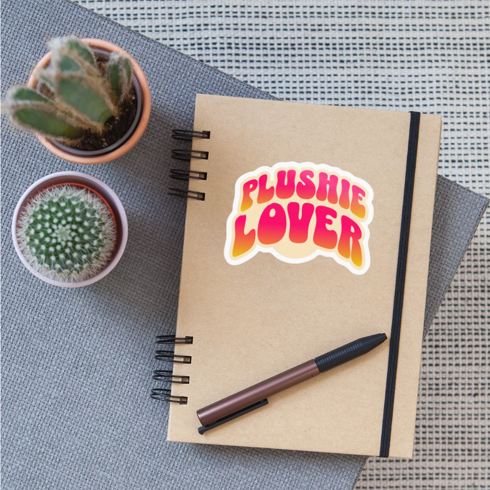Plushie Lover Vinyl Sticker - white glossy