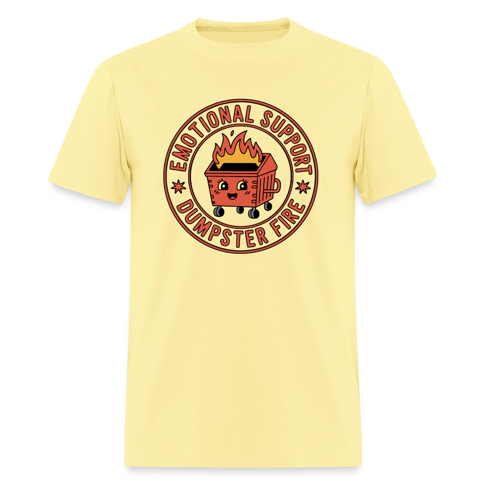 Emotional Support Fire Unisex Play Tee (Colors) - cornsilk
