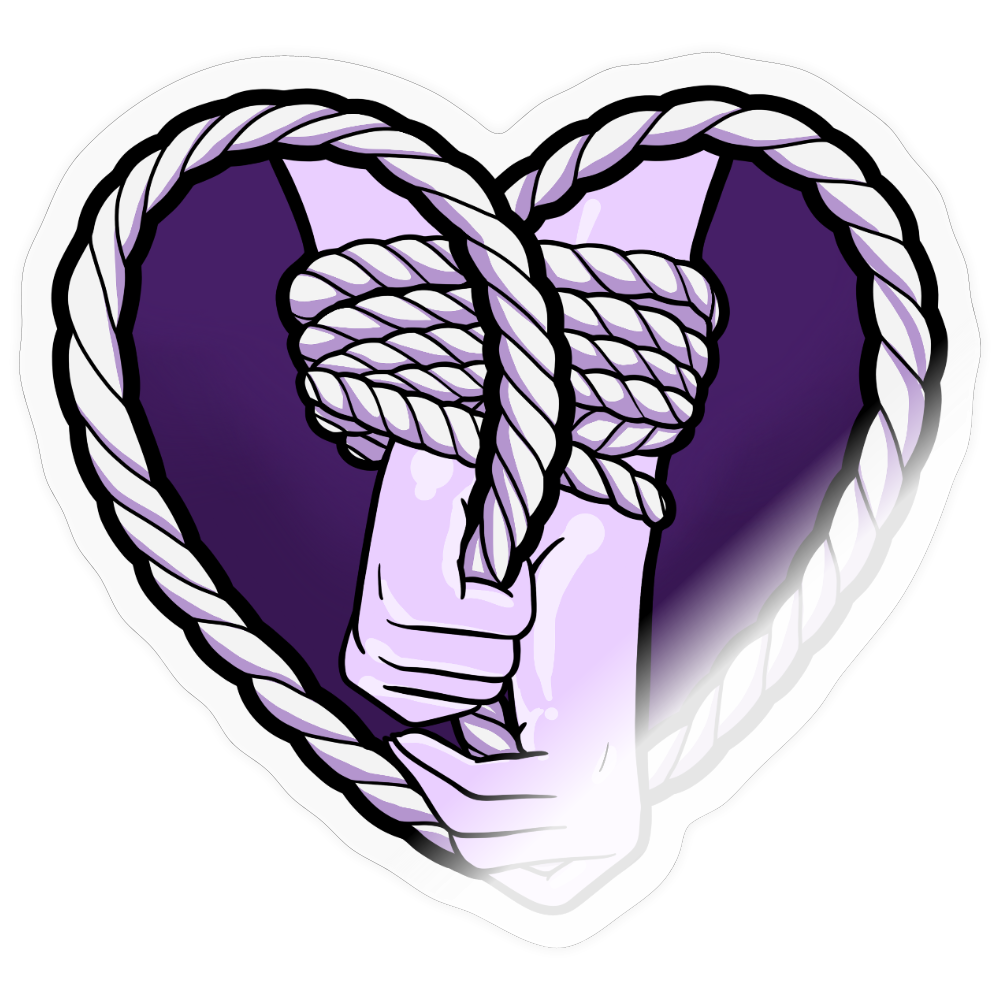 Heartbound Rope Bunny Vinyl Sticker - transparent glossy