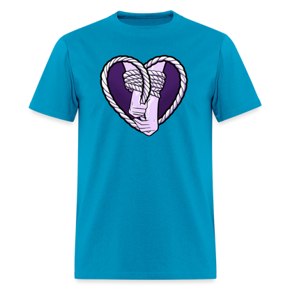 Heartbound Rope Bunny  Unisex Play Tee - turquoise