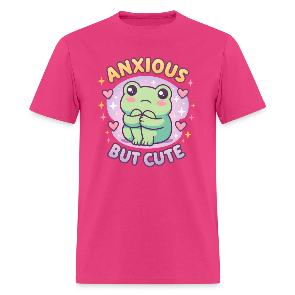 Anxious But Cute Unisex Play Tee - fuchsia