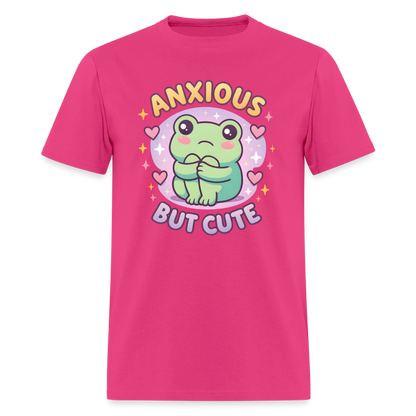 Anxious But Cute Unisex Play Tee - fuchsia