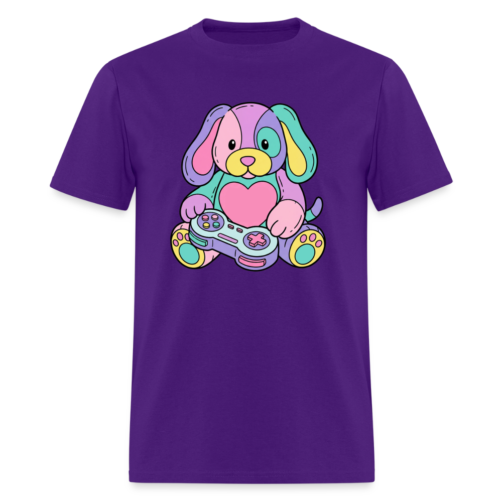 Gamer Pup Plushie Unisex Play Tee - purple