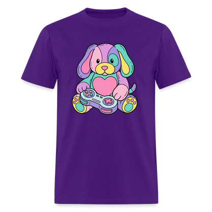 Gamer Pup Plushie Unisex Play Tee - purple
