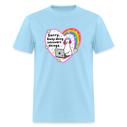 Introvert Things Unisex Play Tee - powder blue