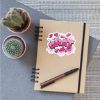 Cute Comic Style Brat Vinyl Sticker - white glossy