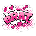 Cute Comic Style Brat Vinyl Sticker - white matte