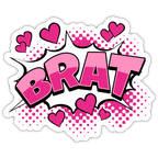 Cute Comic Style Brat Vinyl Sticker - white matte